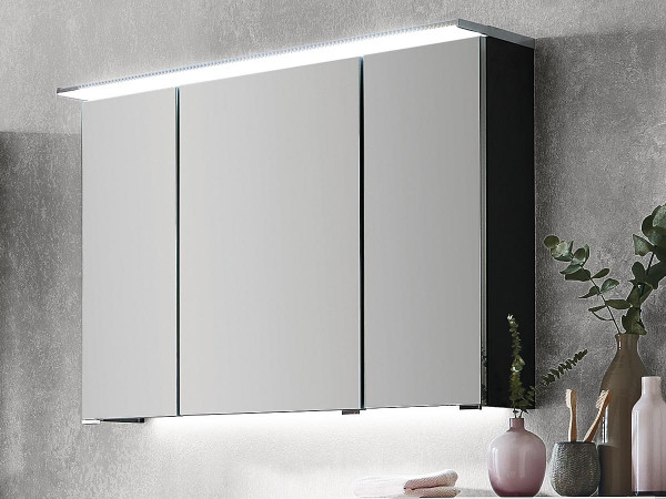 Spiegelschrank MONDO GLOSS in grau aus Dekor