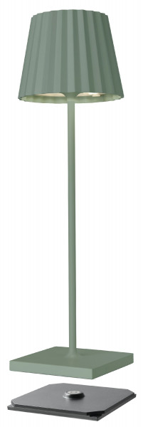 Tischleuchte LED AKKU in grün aus Aluminium