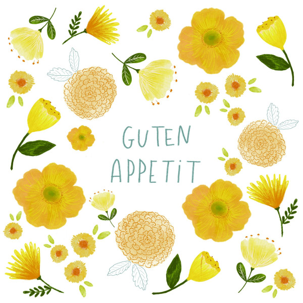 Servietten GUTEN APPETIT in bunt aus Papier
