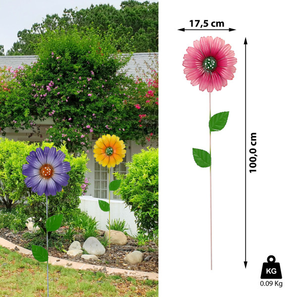 Gartenstecker GERBERA in mehrfarbig aus Eisen