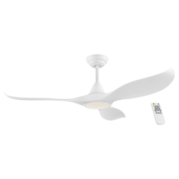 Deckenventilator & Licht in weiß aus Kunststoff