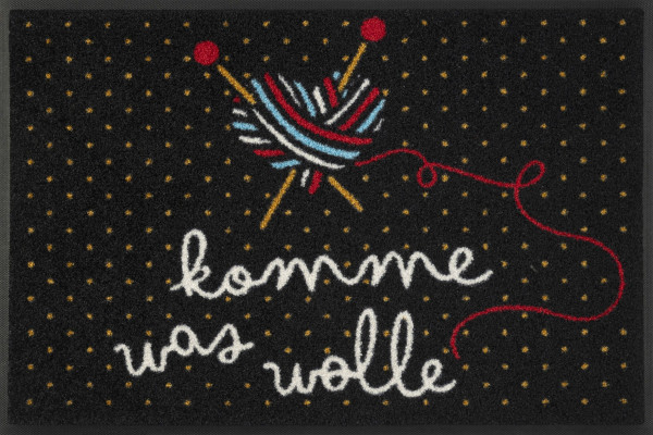 Fußmatte komme was wolle in mehrfarbig