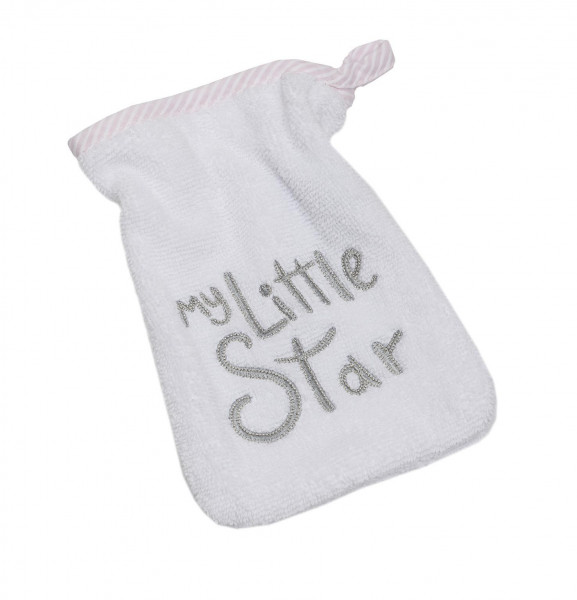 Waschhandschuh MY LITTLE STAR in rosa aus Stoff