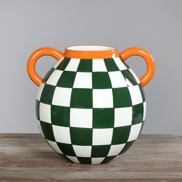 Vase in grün aus Keramik