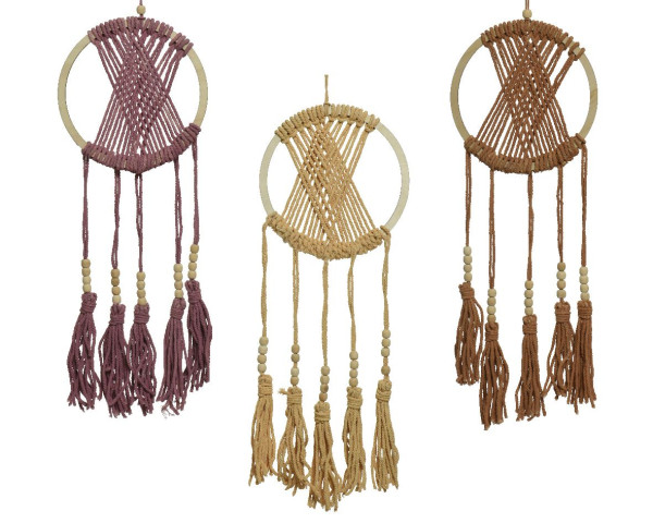 Dekoobjekt DREAMCATCHER in mehrfarbig aus Baumwolle