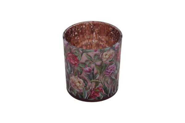 Teelichthalter FLOWER in bunt aus Glas