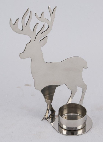 Hirsch in silberfarben aus Edelstahl