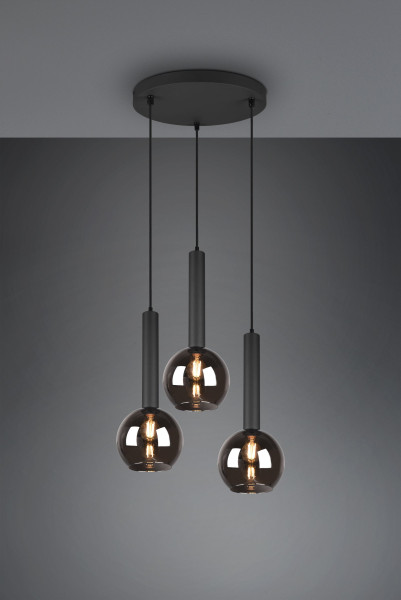 Pendelleuchte CLAYTON in schwarz aus Metall