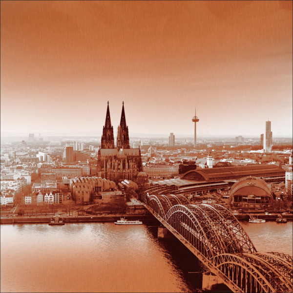 Bild KÖLN in bunt aus Aluminium