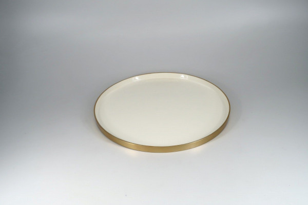 Deko-Teller LELAC in creme aus Aluminium