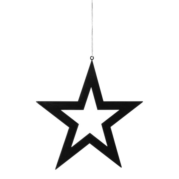 Christbaumschmuck Hänger Stern INSA in schwarz aus Stahl