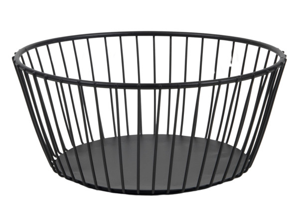 Brotkorb BLACK rund in schwarz aus Metall