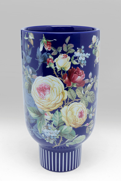 Vase MAGIC ROSE blau in mehrfarbig aus Keramik