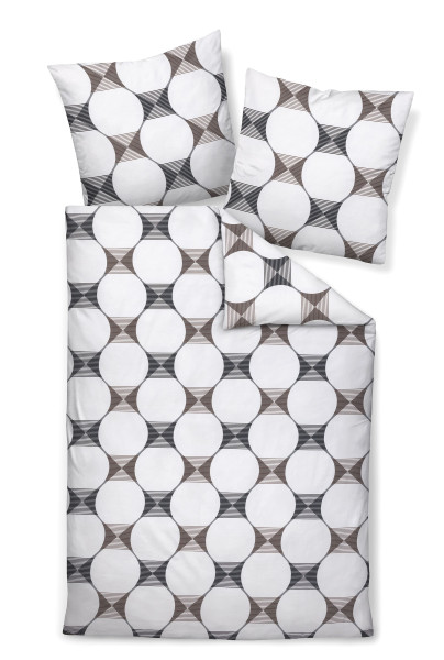 Bettwäsche J. D. Mako-Satin in weiß aus Baumwolle