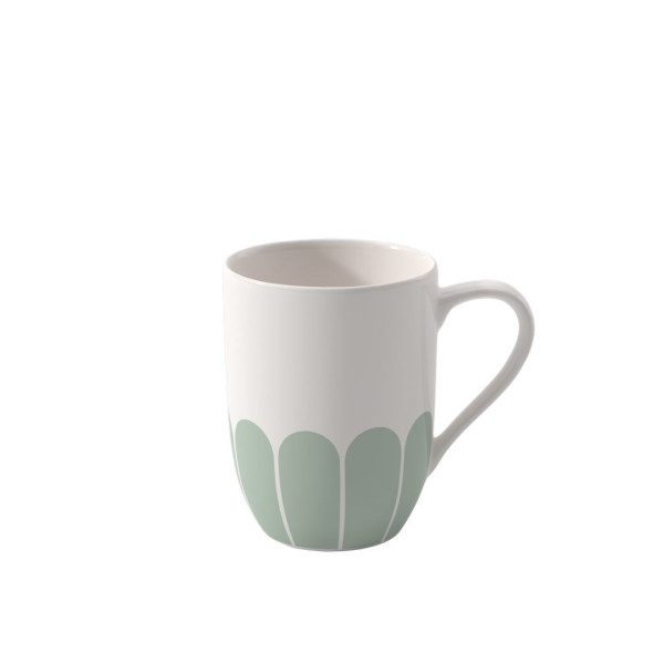 Becher FLEUR vert in weiß aus Bone China