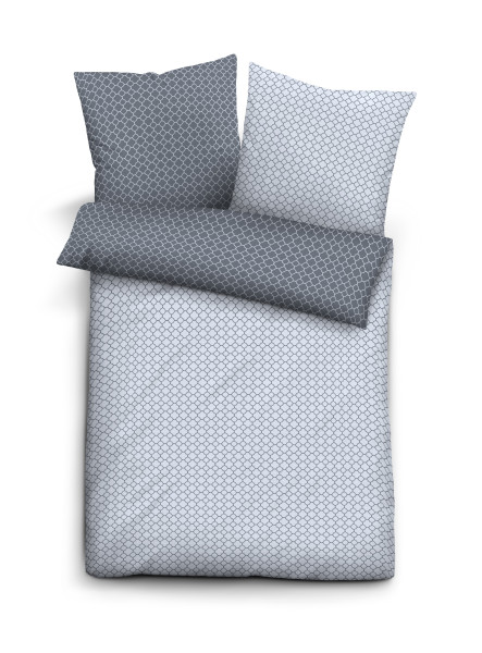 Bettwäsche Satin in blau aus Baumwolle