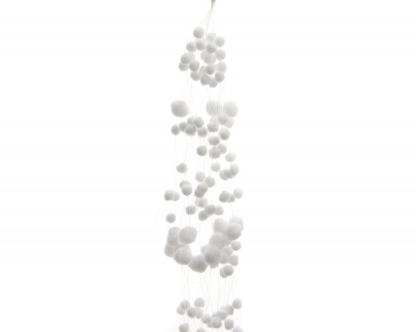 Girlande LET IT SNOW weiß in weiß aus Polyester