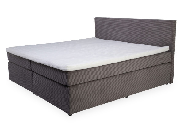 Boxspringbett LORENZA in grau aus Stoff
