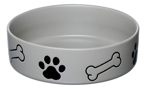 Napf MIKA DOG grau in grau aus Steingut