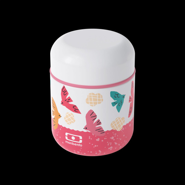 Isolierlunchbox BIRDS in pink aus Kunststoff