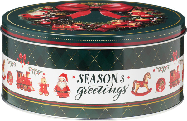 Gebäckdose X-MAS in mehrfarbig aus Metall