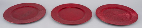 Deko-Platzteller in rot aus Kunststoff