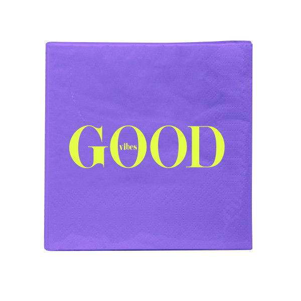 Servietten DESIGN@HOME GOOD VIBES in lila aus Papier