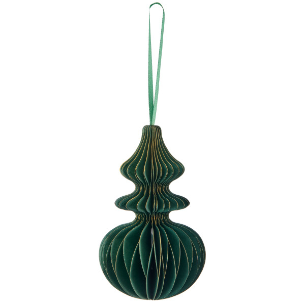 Christbaumschmuck Hänger ORNAMENT in dunkelgrün aus Papier