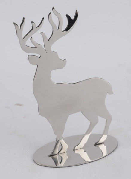 Hirsch in silberfarben aus Edelstahl
