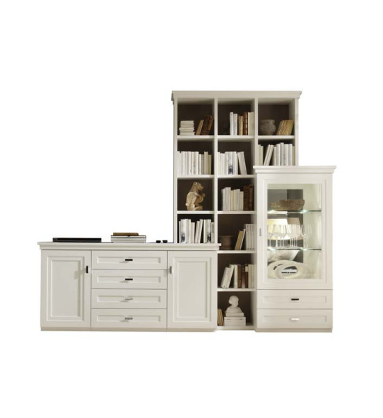 Wohnwand KENT in weiß aus Lack