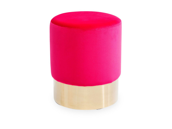 Hocker Cherry in pink aus Stoff