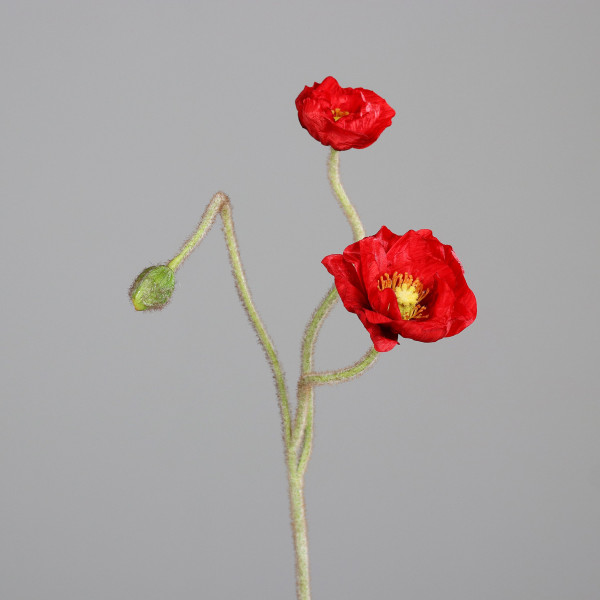 Kunstblume Mohn in rot aus Kunststoff