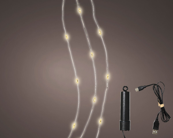 Lichterkette LED MICRO in silberfarben aus Materialmix