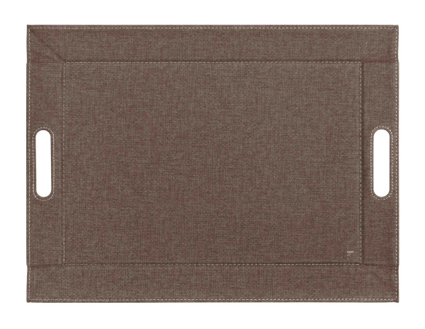 Tablett FREEFORM in braun aus Stoff