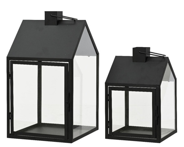 Laterne klein in schwarz aus Eisen