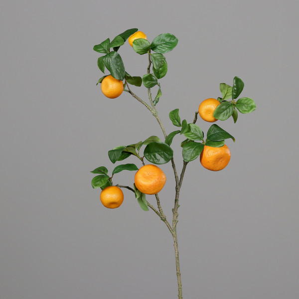 Kunstblume Orangenzweig in orange aus Kunststoff