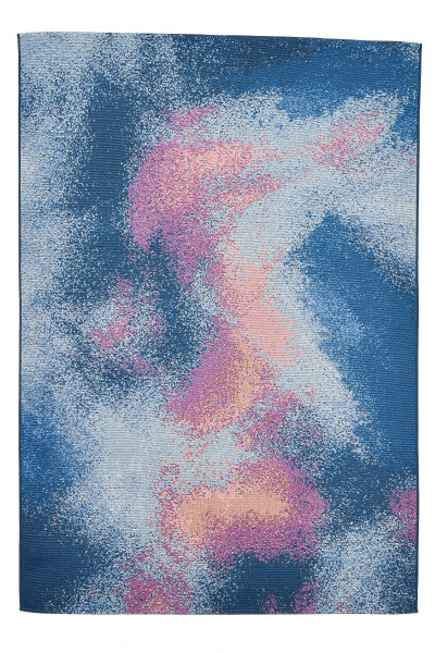 Teppich THUNDER 152 in blau aus Mischgewebe