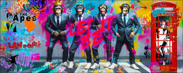 Glasbild GRAFFITI GANG II in mehrfarbig aus Glas