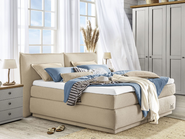 Boxspringbett SANSIBAR VINTERDAL in vanille aus Stoff