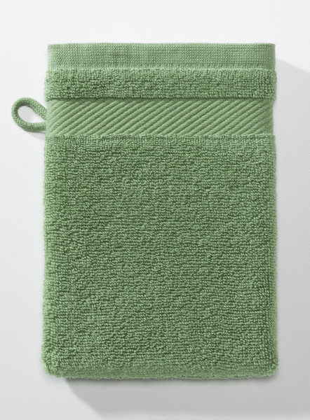 Waschhandschuh grün in grün aus Baumwolle