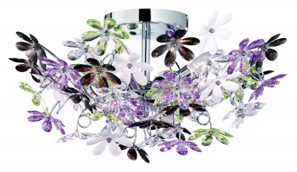 Deckenleuchte FLOWER in chromfarben aus Metall
