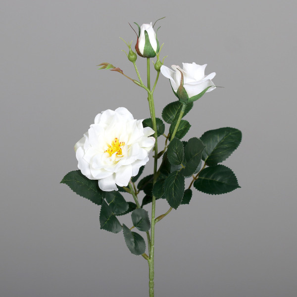 Kunstblume Rosenzweig in creme aus Kunststoff