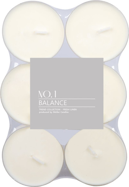 Maxi-Duftteelichter BALANCE in grau aus Wachs