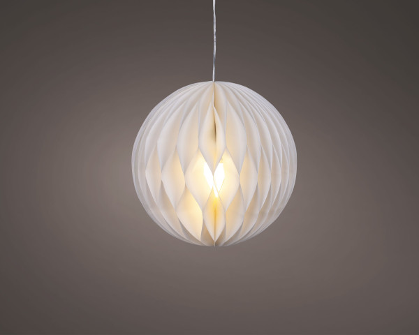 Papierleuchte LED in weiß aus Papier