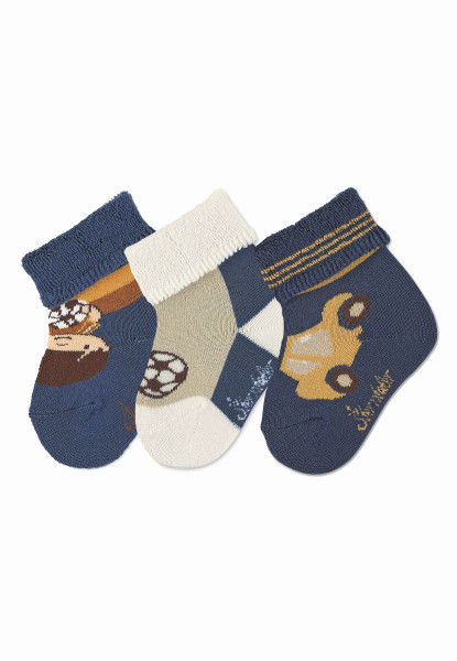 Baby-Motivsocken 3er-Pack in bunt aus Stoff