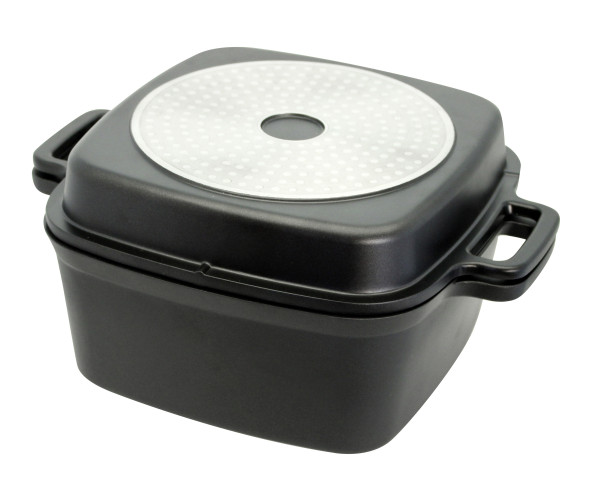Bräter-Set CUBUS in schwarz aus Aluguss