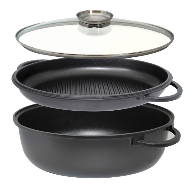 Bräter-Set ALUCAST in anthrazit aus Aluminium
