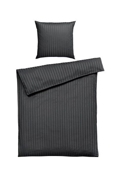 Kissenhülle JACQUARD Satin in anthrazit aus Baumwolle
