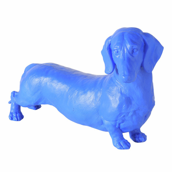 Dekofigur WUFFY blau in blau aus Kunstharz
