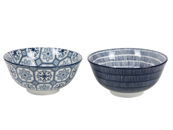 Schale PATCH PRINT in dunkelblau aus Steinzeug